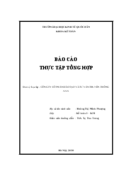 Báo cáo thực tập tổng hợp tại Công ty cổ phần đào tạo và tư vấn truyền thông AAA