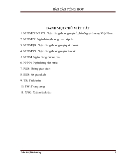 Báo cáo Thực tập tổng hợp tại Sở giao dịch Ngân hàng TMCP Ngoại thương Việt Nam