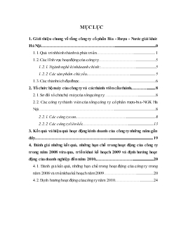 Báo cáo thực tập tổng hợp tại Tổng công ty cổ phần Bia - Rượu - Nước giải khát Hà Nội