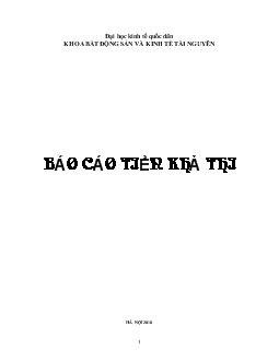 Báo cáo Tiền khả thi - Lô đất trực thuộc phường Phan Chu Trinh quận Hoàn Kiếm