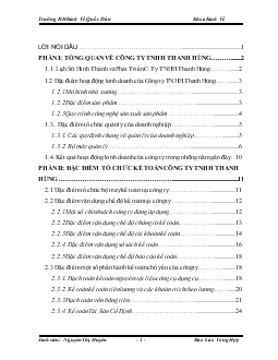 Báo cáo Tổng hợp tại Công ty TNHH Thanh Hùng