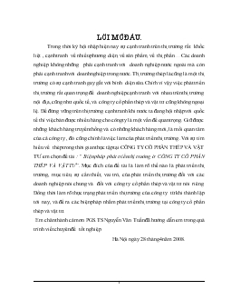 Chuyên đề Biện pháp phát triển thị trường ở công ty cổ phần thép và vật tư