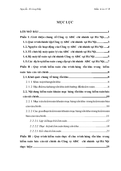 Chuyên đề Chu trình kiểm toán hàng tồn kho trong kiểm toán báo cáo tài chính do công ty TNHH kiểm toán và dịch vụ tin học TP.HCM chi nhánh tại Hà Nội thực hiện