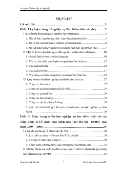 Chuyên đề Đánh giá thực trạng kinh doanh nghiệp vụ bảo hiểm thân tàu tại công ty cổ phần bảo hiểm Bảo Việt Hà Nội