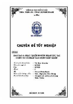 Chuyên đề Đào tạo & phát triển nguồn nhân lực tại công ty cổ phần xây dựng tiến triển