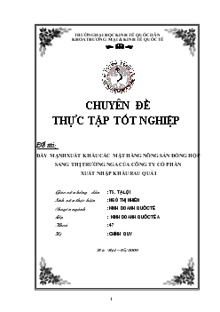 Chuyên đề Đẩy mạnh xuất khẩu các mặt hàng nông sản đóng hộp sang thị trường Nga của Công ty cổ phần xuất nhập khẩu rau quả I