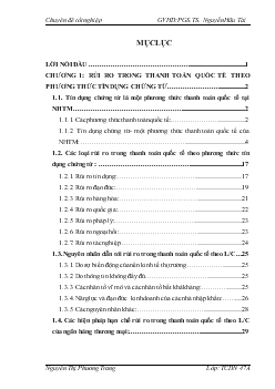 Chuyên đề Giải pháp hạn chế rủi ro trong thanh toán quốc tế theo phương thức tín dụng chứng từ tại BIDV Hà Thành