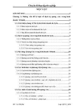Chuyên đề Giải pháp nâng cao hiệu quả hoạt động dịch vụ Quảng cáo trong kinh doanh lữ hành của công ty Du lịch quốc tế T&C
