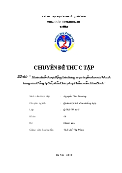 Chuyên đề Hoàn thiện hoạt động bán hàng trực tuyến cho các khách hàng của Công ty Cổ phần Giải pháp Phần mềm Hòa Bình
