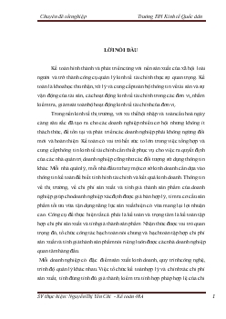 Chuyên đề Hoàn thiện kế toán chi phí và tính giá thành sản phẩm tại Công ty Cổ phần Dược Hà Tĩnh