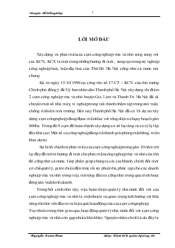 Chuyên đề Hoàn thiện quản lý nhà nước đối với các cụm công nghiệp vừa và nhỏ trên địa bàn Hà Nội