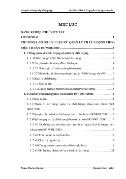 Chuyên đề Một số giải pháp hoàn thiện quản lý chất lượng theo tiêu chuẩn ISO 9001:2000 tại công ty TNHH kim khí Thăng Long