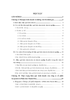 Chuyên đề Một số giải pháp nâng cao hiệu quả kinh doanh của Công ty cổ phần secpentin và phân bón Thanh Hóa