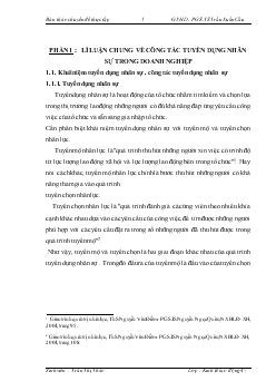 Chuyên đề Một số giải pháp nhằm hoàn thiện công tác tuyển dụng tại Đài truyền hình Việt Nam