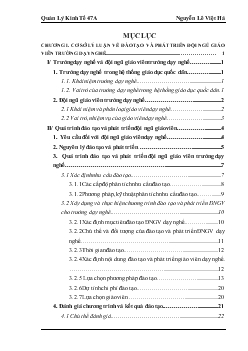 Chuyên đề Một số giải pháp nhằm hoàn thiện công tác đào tạo phát triển đội ngũ giáo viên ở trường cao đẳng nghề Việt- Đức Vĩnh Phúc