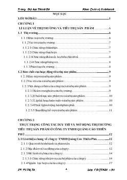 Chuyên đề Một số phương hướng và biện pháp nhằm mở rộng thị trường tiêu thụ sản phẩm in ấn, nội thất ở Công ty TNHH Quảng Cáo Thiên Phú