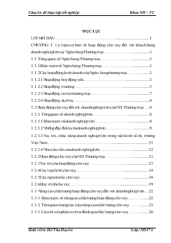 Chuyên đề Nâng cao chất lượng hoạt động cho vay đối với Doanh nghiệp lớn tại Ngân hàng Công thương Chi nhánh Hai Bà Trưng