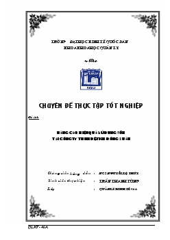 Chuyên đề Nâng cao hiệu quả sử dụng vốn tại công ty TNHH dệt kim Đông Xuân