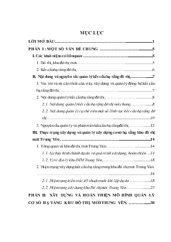 Chuyên đề Quản lý cơ sở hạ tầng khu đô thị mới Trung Yên