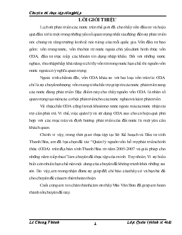 Chuyên đề Quản lý nguồn vốn hỗ trợ phát triển chính thức (ODA) trên địa bàn tỉnh Thanh Hóa từ năm 2005-2007 và giải pháp cho những năm tiếp theo