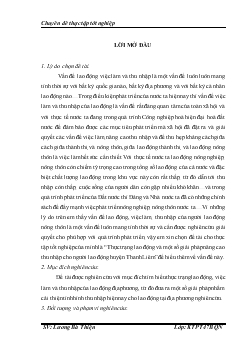 Chuyên đề Thực trạng lao động và một số giải pháp nâng cao thu nhập cho người lao động huyện Thanh Liêm
