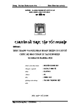 Chuyên đề Thực trạng và giải pháp hoàn thiện cơ cấu tổ chức bộ máy quản lý tại xí nghiệp xe khách Nam Hà Nội
