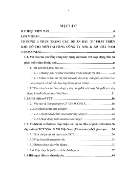 Chuyên đề Tình hình triển khai thực hiện các dự án đầu tư phát triển khu đô thị mới tại Tổng công ty xuất nhập khẩu và xây dựng Việt Nam (Vinaconex)