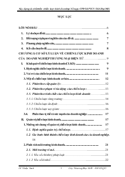 Chuyên đề Xây dựng và phát triển chiến lược kinh doanh tại công ty Cổ phần Đầu tư phát triển Công nghệ Thời Đại Mới