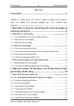 Đề án Các biện pháp nhằm nâng cao hiệu quả sử dụng vốn lưu động trong Công ty Bóng đèn phích nước Rạng Đông