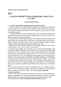 Đề tài Cạnh tranh thuế trong thời kì hội nhập, toàn cầu hoá