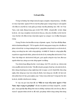 Đề tài Đầu tư trực tiếp nước ngoài ở Việt Nam: thực trạng và giải pháp