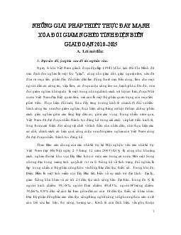 Đề tài Những giải pháp thiết thực đẩy mạnh xóa đói giảm nghèo tỉnh Điện Biên giai đoạn 2010-2015