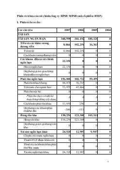 Đề tài Phân tích báo cáo tài chính công ty Bình Minh (mã cổ phiếu: BMP)