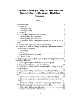 Đề tài Tìm hiểu - Đánh giá Công tác định mức lao động tại công ty liên doanh Norfolkex Hatexco