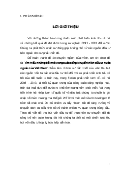Đề tài Tìm hiểu những đổi mới trong cuộc sống khuyến khích đầu tư nước ngoài của Việt Nam
