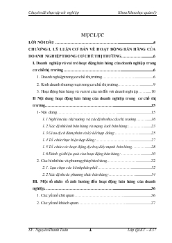 Đồ án Một số giải pháp chủ yếu để đẩy nhanh tốc độ bán hàng của Công ty cổ phần Dược Trung ương Mediplantex trong thời gian tới