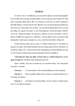 Khóa luận Giải pháp mở rộng huy động vốn tại Công ty cổ phần thang máy và xây dụng tài nguyên