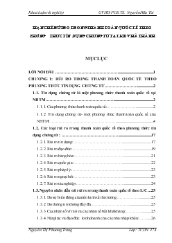 Khóa luận Hạn chế rủi ro trong thanh toán quốc tế theo phương thức tín dụng chứng từ tại BIDV Hà Thành