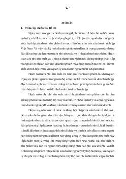 Luận văn Hoàn thiện hạch toán chi phí sản xuất và tính giá thành sản phẩm xây lắp tại các doanh nghiệp hạch toán độc lập thuộc Tổng Công Ty Cổ Phần Xây Dựng Thanh Hoá