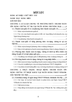 Luận văn Một số giải pháp mở rộng thanh toán quốc tế phương thức tín dụng chứng từ hàng nhập khẩu tại Ngân hàng VPBank – chi nhánh Hà Nội