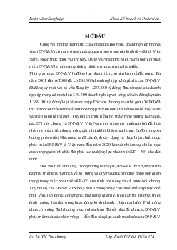 Luận văn Một số giải pháp phát triển doanh nghiệp vừa và nhỏ trên địa bàn tỉnh Phú Thọ giai đoạn 2009 – 2015