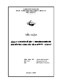 Tiểu luận Các nguồn sử liệu và tình hình nghiên cứu lịch sử Đảng cộng sản Việt Nam trước năm 1975