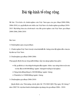 Tiểu luận Tìm hiểu về chuẩn nghèo của Việt Nam qua các giai đoạn 2000-2006, 2006-2010, và quyết định mới nhất của Việt Nam về chuẩn nghèo giai đoạn 2010-2015