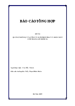 Báo cáo Quản lí nhân sự của Công ty supe phot phat và hoá chất Lâm Thao (Lafchemco)