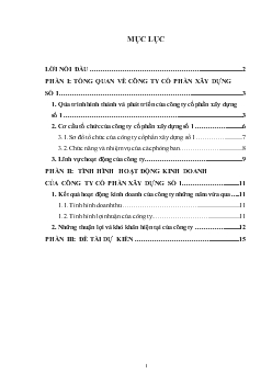 Báo cáo thực tập tại Công ty cổ phần Xây dựng Số 1