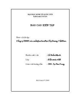 Báo cáo thực tập tại Công ty TNHH sản xuất Que hàn Đại Tây Dương Việt Nam