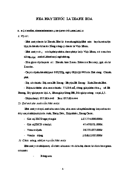 Báo cáo thực tập tại Nhà máy thuốc lá Thanh Hoá