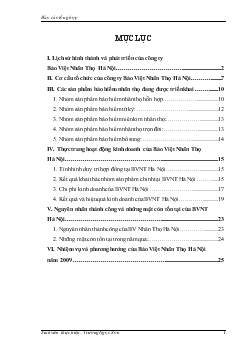 Báo cáo thực tập tổng hợp tại Công ty Bảo Việt Nhân Thọ Hà Nội
