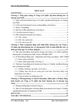Báo cáo thực tập tổng hợp tại Công ty Cổ phần Tập đoàn Khoáng sản và Thương mại VQB