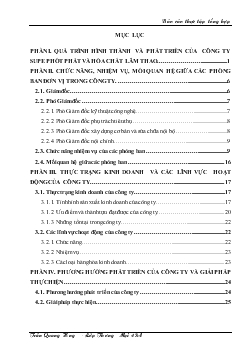 Báo cáo thực tập tổng hợp tại Công ty Supe phốt phát và Hóa chất Lâm Thao